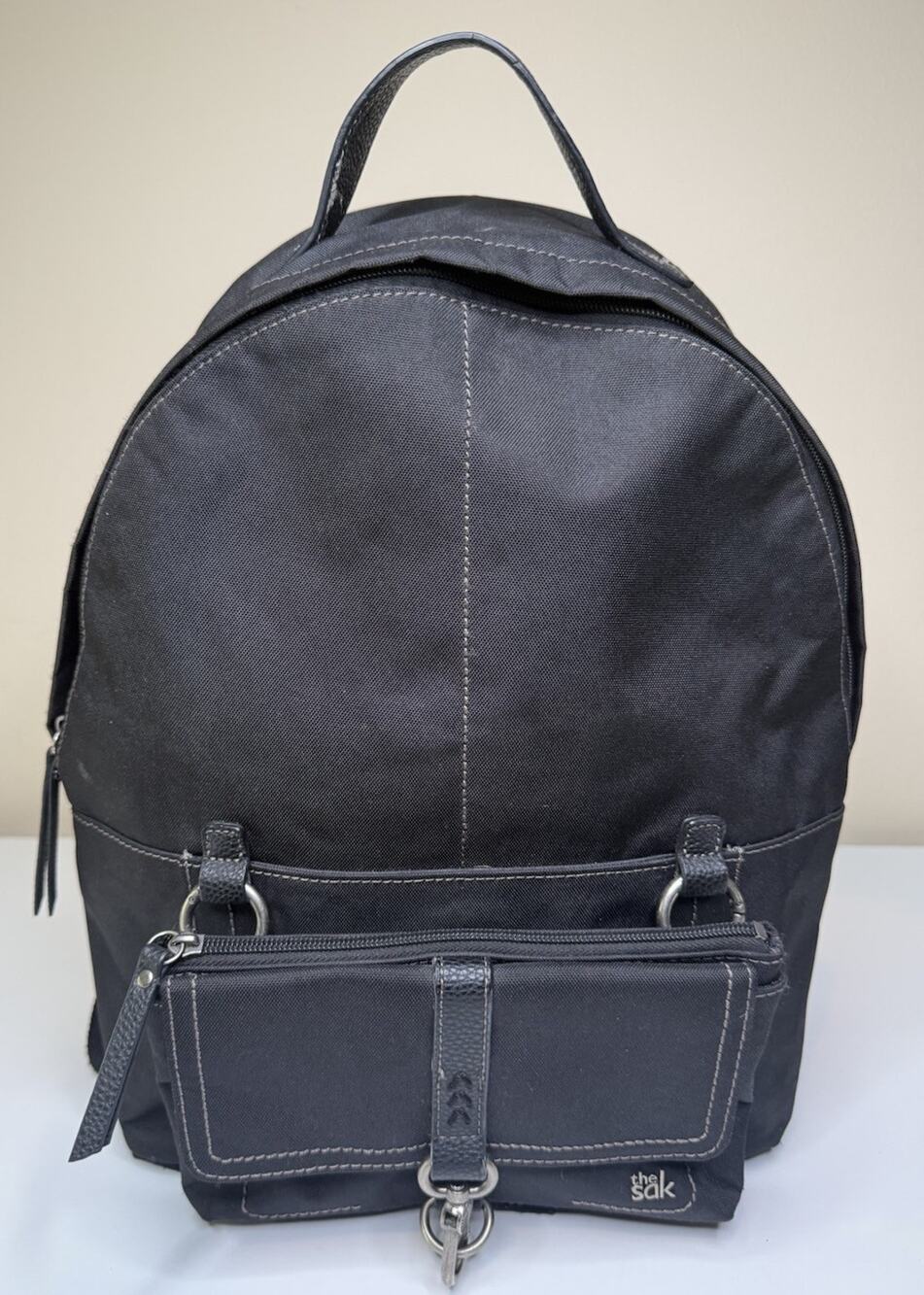 The Sak Globe Trotter 2-in-1 Backpack Black Canvas Adjustable Utility Travel Bag